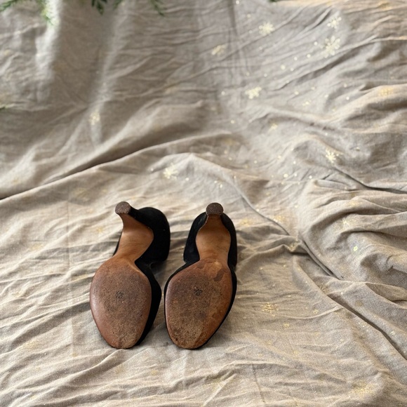 Stunning 1940s Vintage Black Heels 9A - rare size - Picture 4 of 4